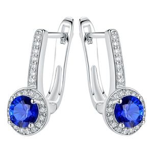 Blue Spinel Earrings With Swarovski® Crystals